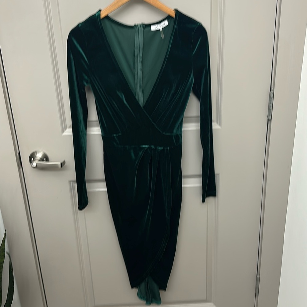 Green velveteen dress